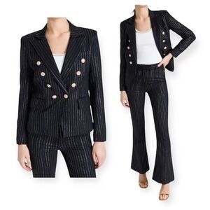 Generation Love Black Pinstripe Pantsuit